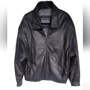 Collezione black leather jacket men's sz XL